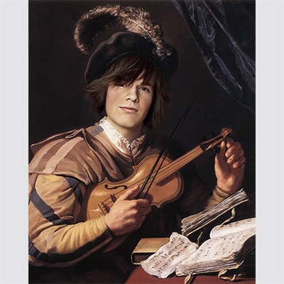 Custom Renaissance Portrait The Violin Player from Photo,by myDaVinci - myDaVinci